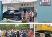 Ratusan Petani Dari Desa Pantai Raja dan Desa Bangun Sari, Bawa Alat Excavator ke Kantor Gakkum LHK Sumatera Seksi Wilayah II
