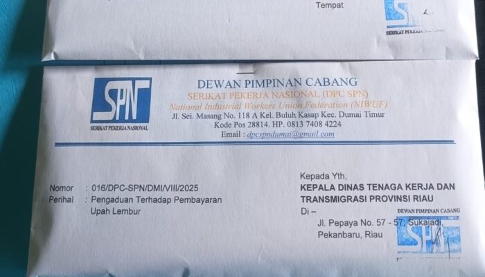 Mediasi I Terkait Permasalahan Status Hubungan Kerja Berlangsung, Serikat Pekerja Nasional Lanjut Laporkan PT. Banura Ke Disnakertrans Provinsi Riau